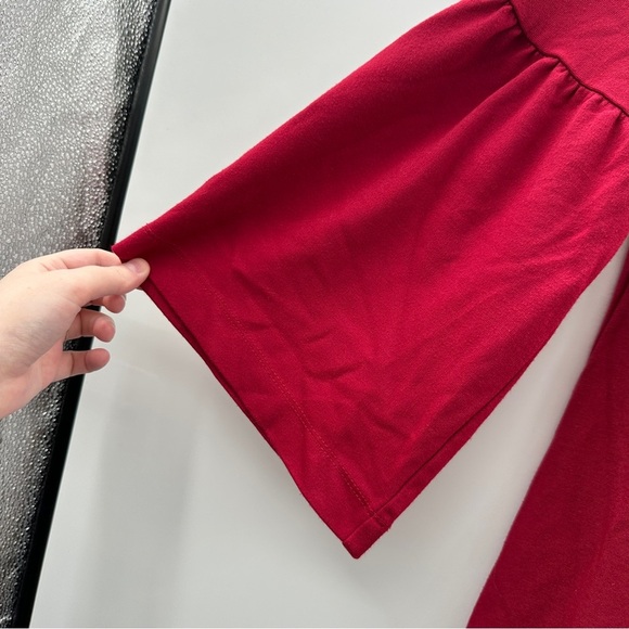 Ingrid & Isabel Maternity Red Flutter 3/4 Sleeve Round Neck Mini Shift Dress S‎ - Picture 5 of 14